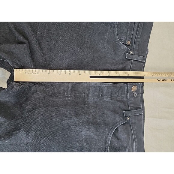 Levis 501 Jeans Mens 36 35x32 Straight Button Fly Black Distressed Cotton EUC - Picture 9 of 16